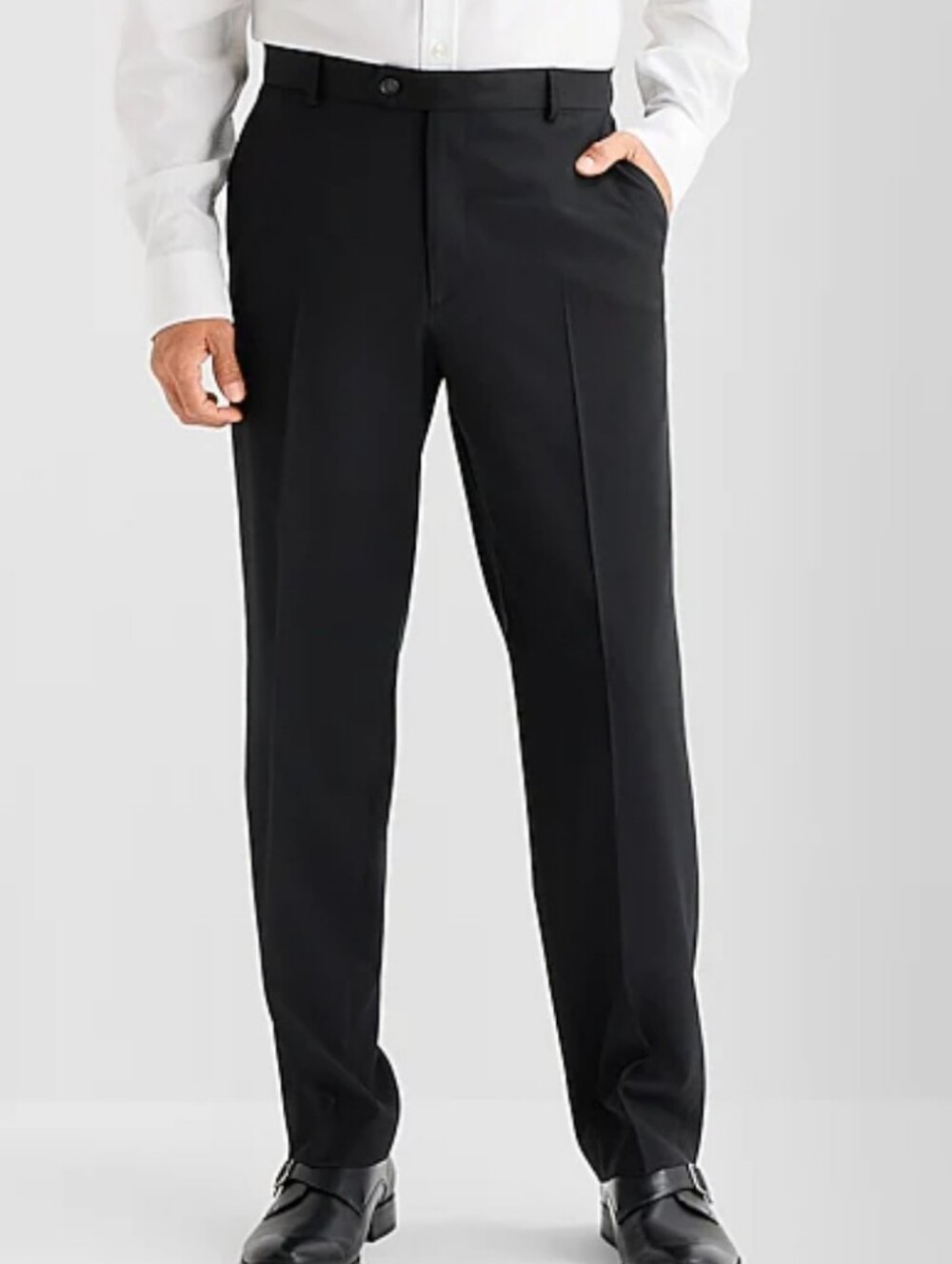 Stafford Cool Max Classic Black Dress Pants Straight Fit With Stretch